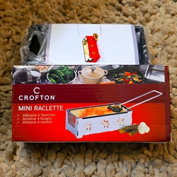 New Crofton Mini Raclette Set Portable Foldable Non-stick Roasting‎ Melting Tray - Picture 1 of 8